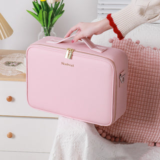 Smart LED Cosmetic Case With Mirror Cosmetic Bag