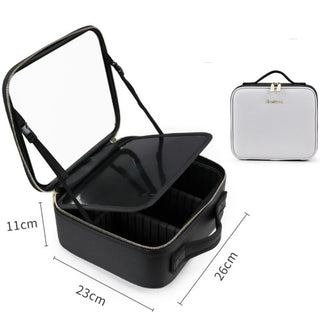 Smart LED Cosmetic Case With Mirror Cosmetic Bag