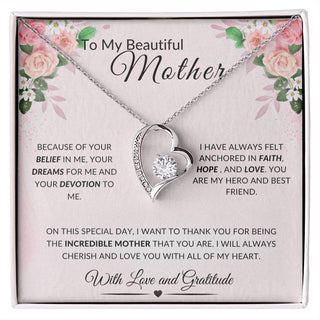 To My Beautiful Mother | Forever Love Necklace Mother's Day Necklace
