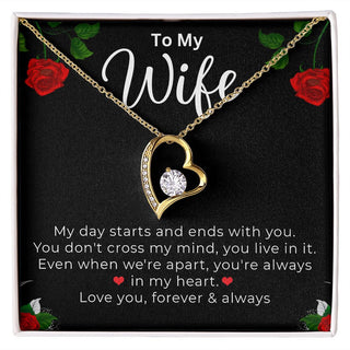 To My Wife | My Day Starts With You | Forever Love Necklace